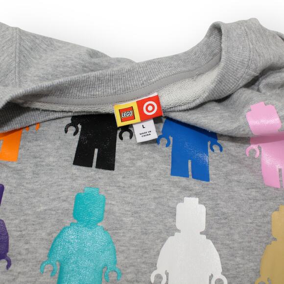 NEW Adult Large Target x LEGO Minifigure Sweatshirt Heather Grey Multi - Picture 5 of 8
